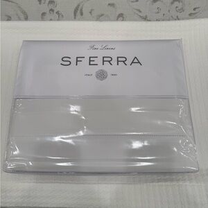 SFERRA LEONARDO PERCALE 3-PIECE KING DUVET COVER SET IN WHITE MADE IN ITALY